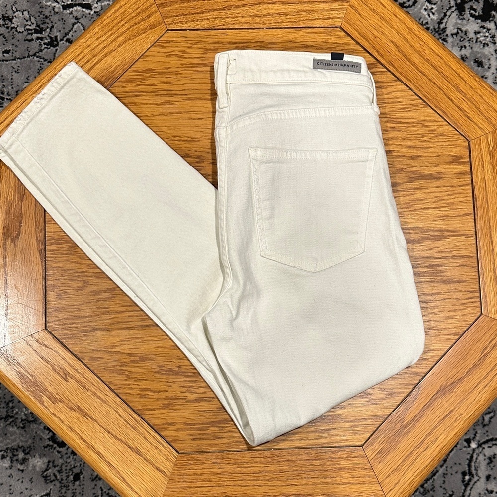 *CITIZENS OF HUMANITY* Off-White Rocket Crop High Rise Skinny Jeans Size 27 - Picture 2 of 11